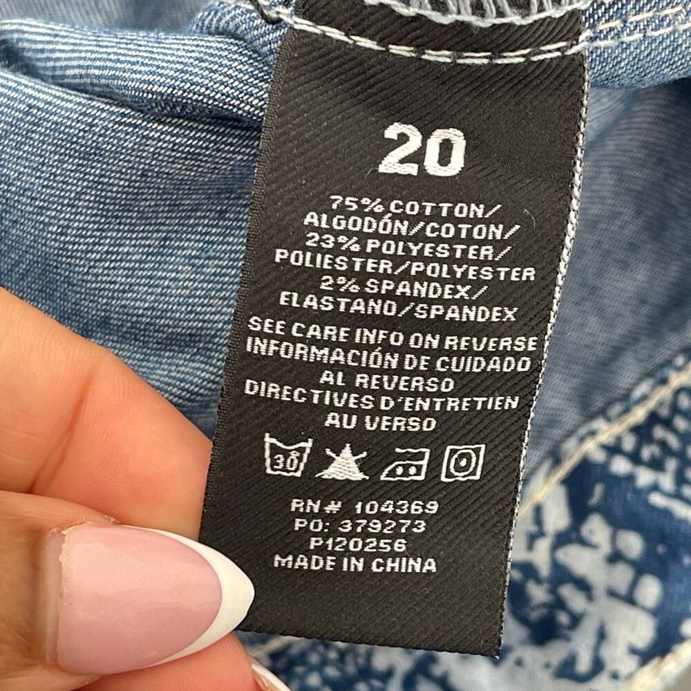 Fashion Nova Valentina High Rise Snake Print Flare Jeans Blue Wash Size 20 - Picture 15 of 16